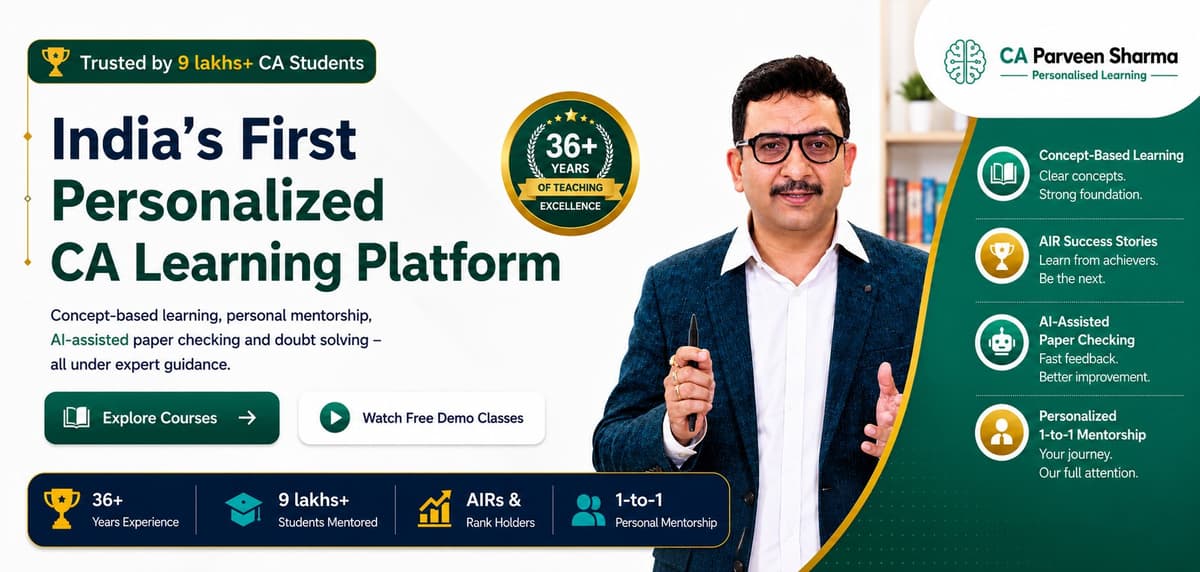 CA Parveen Sharma, also written Praveen Sharma — CA Final Financial Reporting and CA Inter Advanced Accounting faculty
